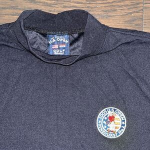 Blue Us Open 2005 Putter Boy Pinehurst mock turtle SS tennis Golf polo shirt L
